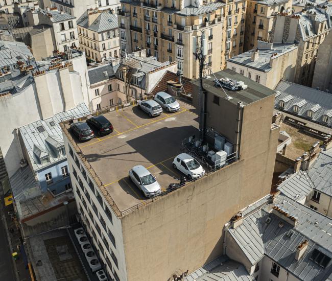 Vue aérienne terrasse Parking Oberkampf